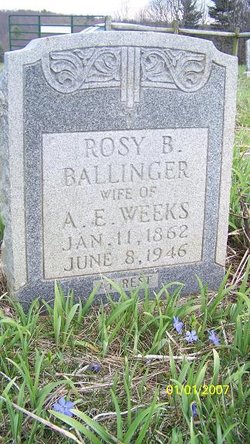 Rosabell Ellen “Rosy” <I>Ballinger</I> Weeks 