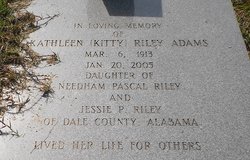 Kathleen “Kitty” <I>Riley</I> Adams 