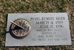 Pearl Lee <I>Rumley</I> Allen 