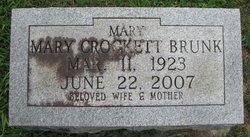 Mary <I>Crockett</I> Brunk 