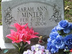 Sarah Ann <I>Morgan</I> Minter 