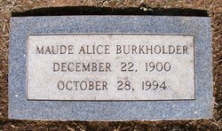 Mrs Maude Burkie <I>Fletcher</I> Burkholder 