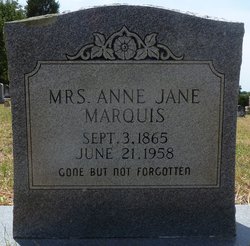 Mrs Anne Jane <I>Vick</I> Marquis 