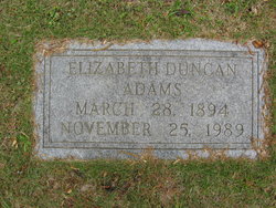 Elizabeth <I>Duncan</I> Adams 