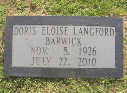 Doris Eloise <I>Langford</I> Barwick 
