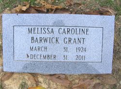 Melissa Caroline <I>Barwick</I> Grant 