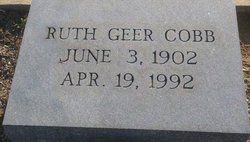 Ruth E. <I>Geer</I> Cobb 