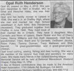 Opal Ruth <I>Haley</I> Henderson 