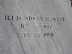 Letha <I>Adams</I> Cowart 