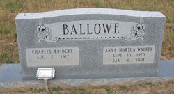 Anna Martha <I>Walker</I> Ballowe 