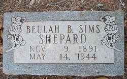 Beulah Blanche <I>Sims</I> Shepard 