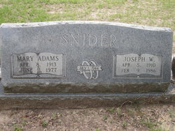Mary <I>Adams</I> Snider 
