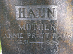 Ann Eliza “Annie” <I>Pratt</I> Haun 