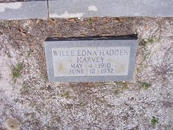 Willie Edna <I>Hadden</I> Harvey 