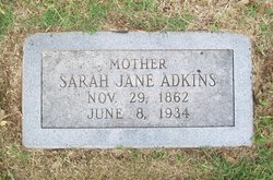 Sarah Jane <I>Moore</I> Adkins 