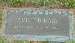 Alice Adeline “Addie” <I>Boone</I> Bass 