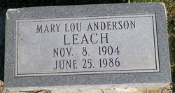 Mary Lou <I>Anderson</I> Leach 
