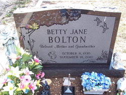 Betty Jane <I>Rupert</I> Bolton 
