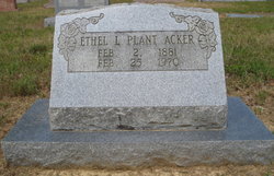 Ethel L. <I>Plant</I> Acker 