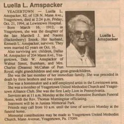 Luella L. <I>Snook</I> Amspacker 