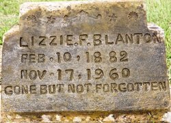 Elizabeth Frances “Lizzie” <I>Daniel</I> Blanton 