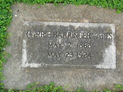 Carrie <I>Barringer</I> Watts 