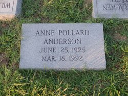 Anne Durham <I>Pollard</I> Anderson 