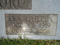 Eva Athleen <I>Ratledge</I> Rutherford 
