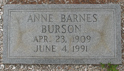 Sarah Anne <I>Barnes</I> Burson 