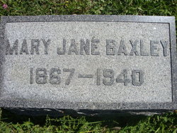 Mary Jane “Jennie” <I>Van Hyning</I> Baxley 