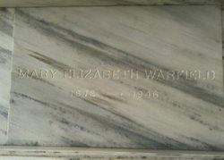 Mary Elizabeth “Lilly” <I>Knecht</I> Warfield 