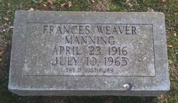 Frances Adaline <I>Weaver</I> Manning 