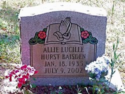 Allie Lucille <I>Hurst</I> Baisden 