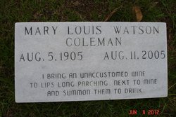 Mary Louis <I>Watson</I> Coleman 