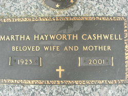 Martha Luna <I>Hayworth</I> Cashwell 