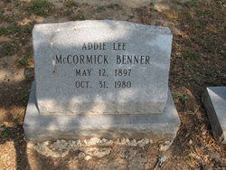 Addie Lee <I>McCormick</I> Benner 