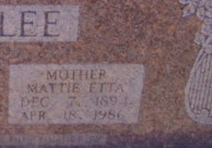 Mattie Etta <I>Rowe</I> Greenlee 
