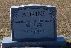 Annie Juanita <I>Thompson</I> Adkins 