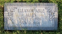 Mamie Eleanor <I>Able</I> Allen 