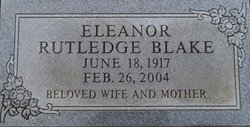 Eleanor Ford <I>Rutledge</I> Blake 