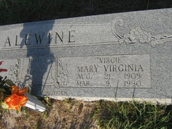 Mary Virginia “Virgie” <I>Cobbs</I> Alewine 