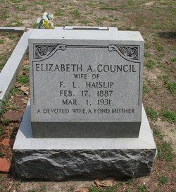 Elizabeth A. <I>Council</I> Haislip 