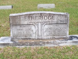 Anna Jane <I>Ethridge</I> Etheridge 