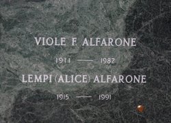 Lempi Julia “Alice” <I>Nurmi</I> Alfarone 