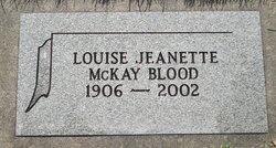 Louise Jeanette “Lou Jean” <I>McKay</I> Blood 