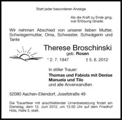 Therese <I>Rosen</I> Broschinski 