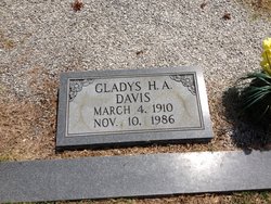 Gladys H A <I>Harris</I> Davis 