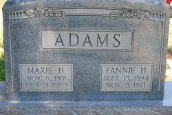 Fannie H <I>Hart</I> Adams 