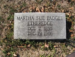 Martha Sue <I>Padget</I> Etheredge 