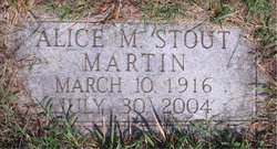 Alice M <I>Stout</I> Martin 